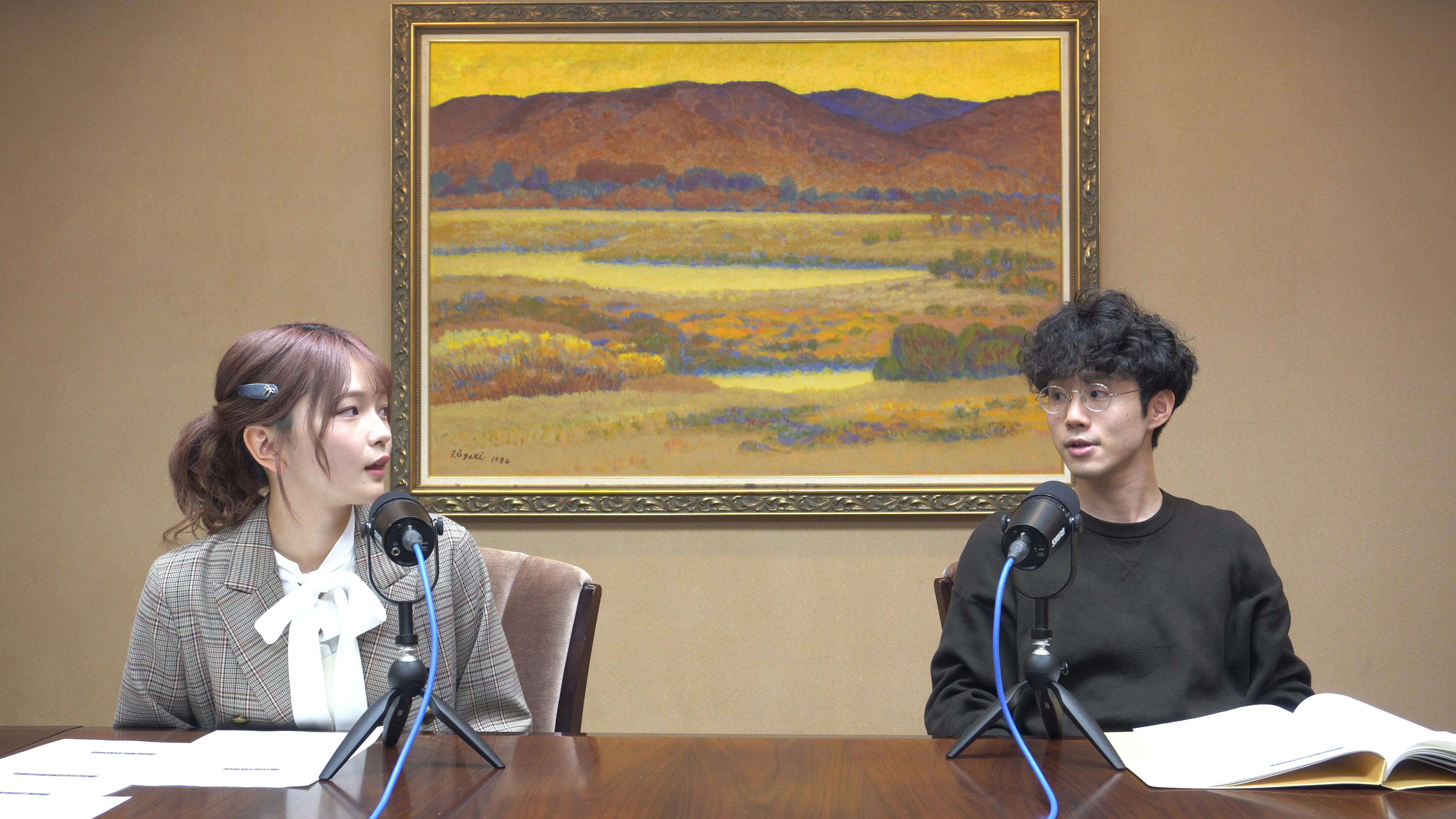 好きなスポーツを語り合う福留さんと石本さん